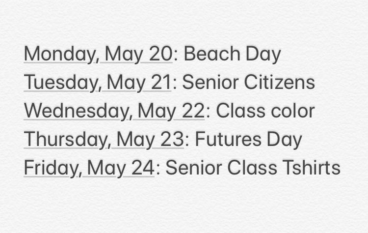 AV_2019's tweet photo. This is our last week in school, so we’re celebrating with a spirit week! If you haven’t picked up your shirt yet, see Mr.Collins! https://t.co/WIQJqhy1i1