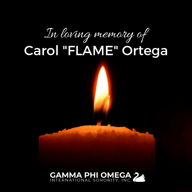 GPhiO1991's tweet photo. It is with heavy hearts that we share the passing of Carol "FLAME" Ortega, a member of #GammaPhiOmega on April 22, 2000, at DePaul University, Theta Line, 1 S.O.U.L.

FLAME, you touched so many lives and inspired all around you.
Your light will remain in our hearts forever. https://t.co/fCu7V9smtp