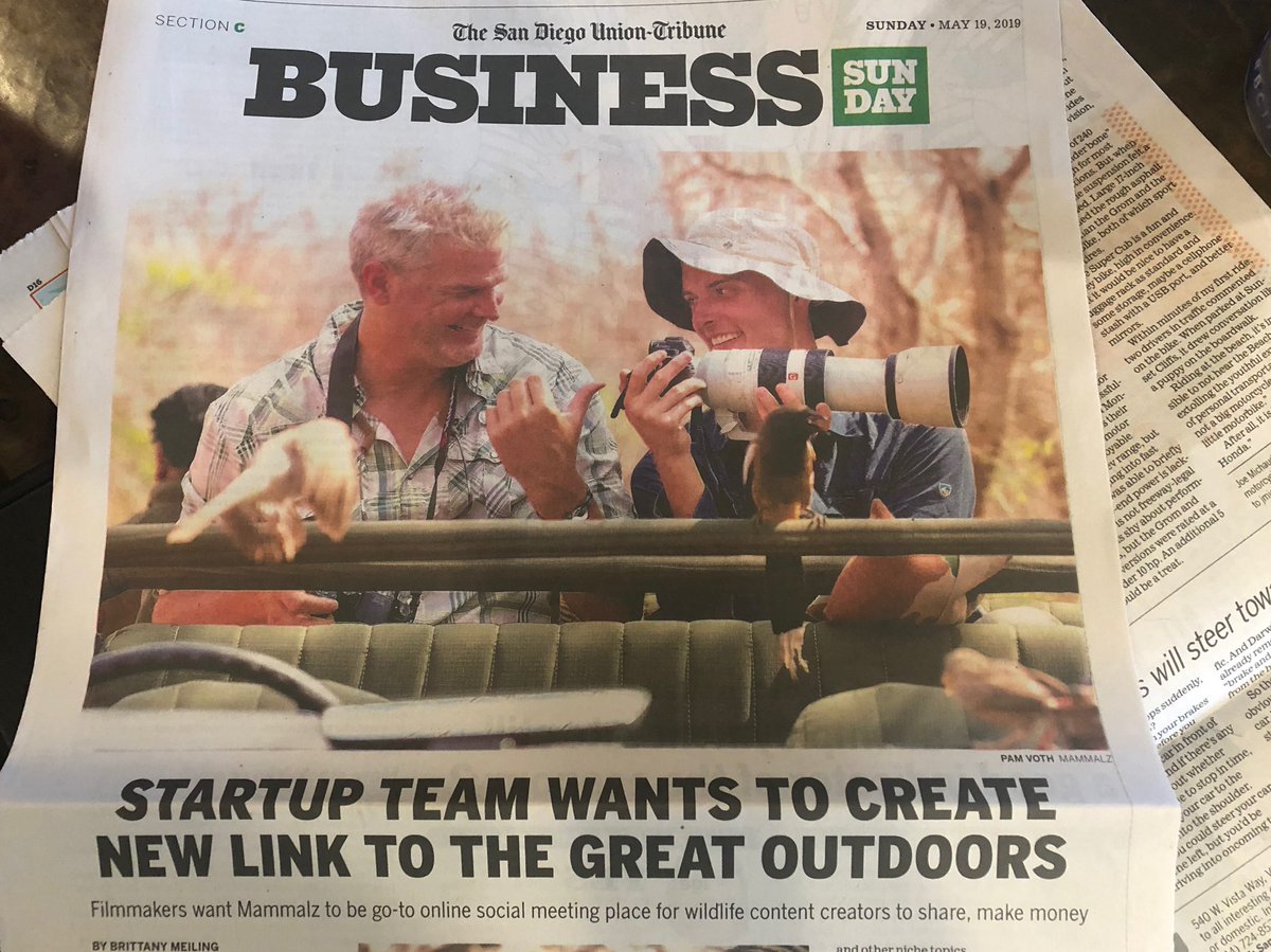 alexfinden's tweet image. Landed in the Sunday paper this morning! #Mammalz link to the full article: sandiegouniontribune.com/business/techn…