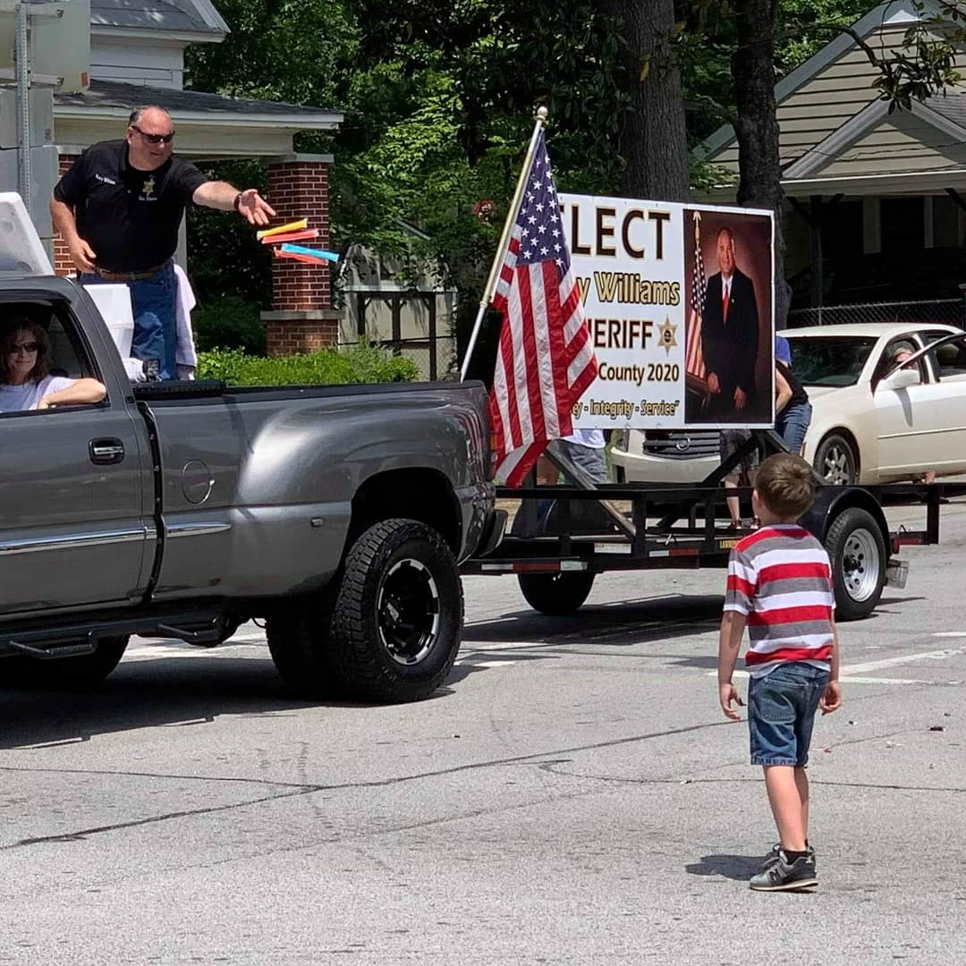 Sandboxtrainer's tweet photo. Buchanan "Fair on the Square Parade" 2019. We had a great time meeting and talking with people there. We made a lot of kids happy today during the day parade. Thanks for the continued support as we move closer to the 2020 Haralson County Sheriff's election. https://t.co/VSICzQBt2f