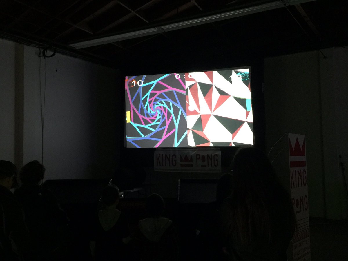 Jeffreycode42's tweet image. King pong at dark room @makerfaire #game