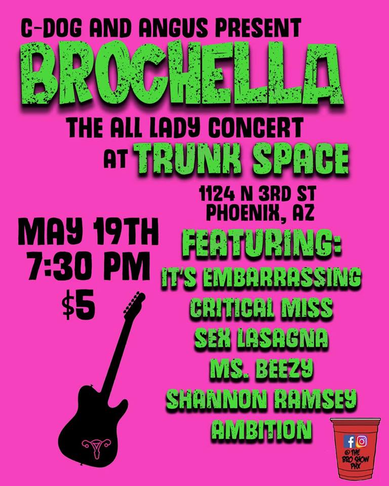YabYumAZ's tweet photo. #BROCHELLA happens at @thetrunkspace tonight w/ @thebroshowphx!! Don't miss out!! https://t.co/wMPvqcB8P4
.
.
#ShowPick #Phoenix #DTPHX #livemusic #musicblog #musicblogger #AZmusic #thingstodo #getanightlife https://t.co/8qdYHVkZMP