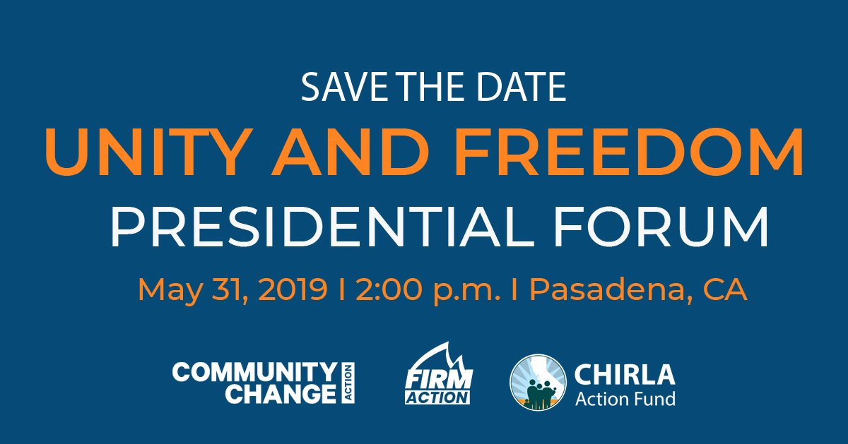 FIRM Action (@firm_action) on Twitter photo What do Presidential candidates envision for immigrant communities and Americans at large? Find out at our Unity and Freedom Presidential Forum with <a href="/chirlafund/">CHIRLA Action Fund</a> and <a href="/CommChangeAct/">Community Change Action</a> on May 31st! RSVP to join our #UnityFreedomForum live-stream 👉 bit.ly/2VXhke0 What do Presidential candidates envision for immigrant communities and Americans at large? Find out at our Unity and Freedom Presidential Forum with <a href="/chirlafund/">CHIRLA Action Fund</a> and <a href="/CommChangeAct/">Community Change Action</a> on May 31st! RSVP to join our #UnityFreedomForum live-stream 👉 bit.ly/2VXhke0