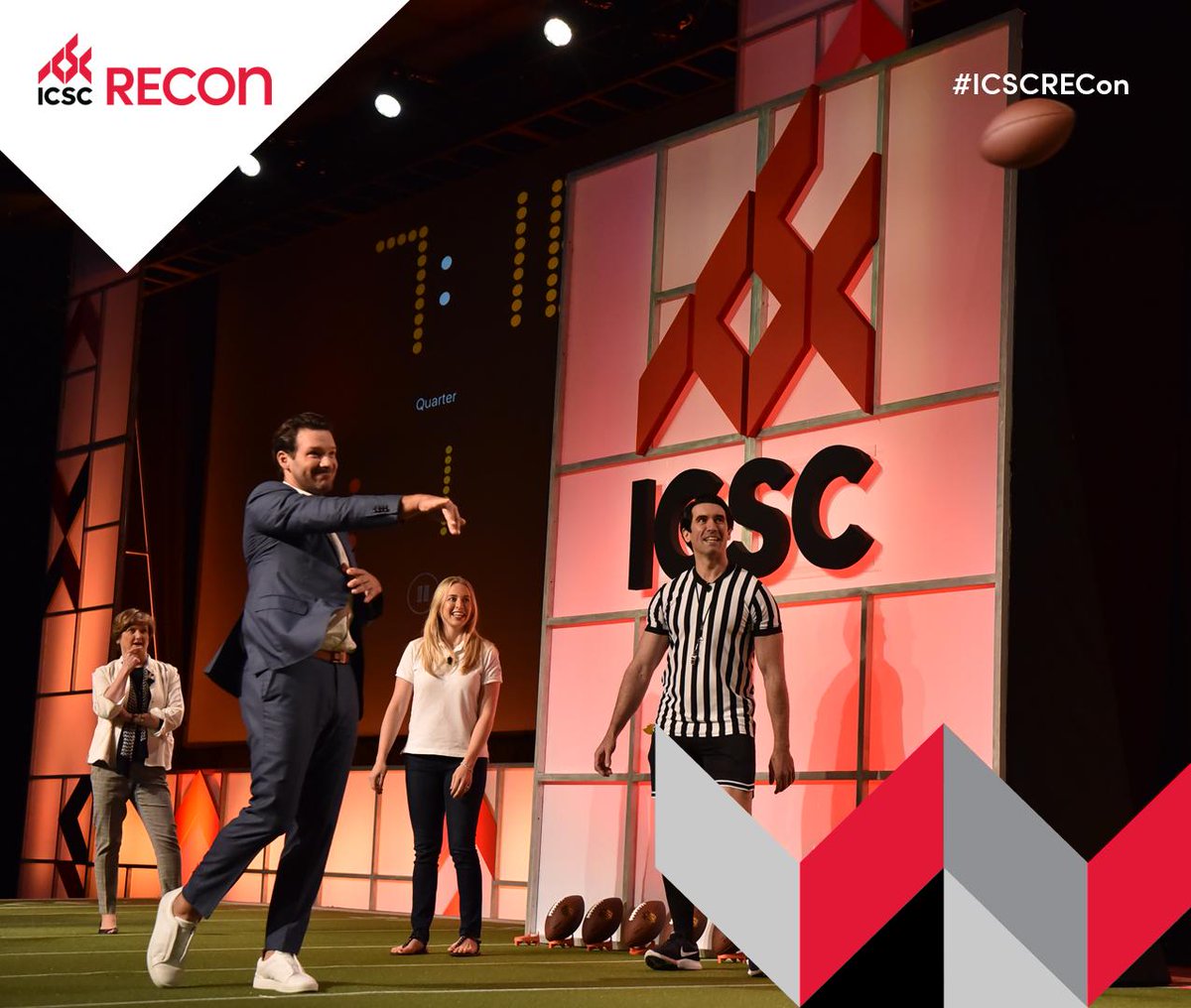 ICSC's tweet photo. #ICSCRECon social media contest winner Kristin Baisch from @CentennialREC and @tonyromo. Thank you to @LoopNet for the generous donation to @TexasCCF on behalf of #TonyRomo. https://t.co/xu3FMPFzRb