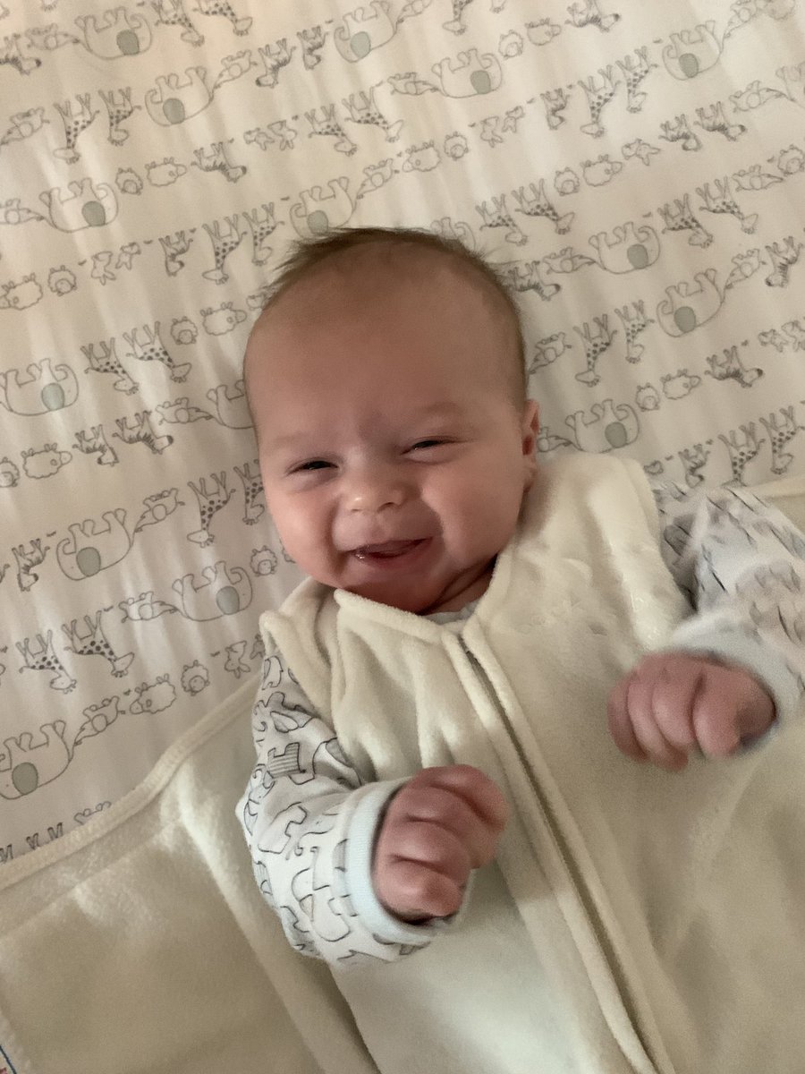 GarverOnKUWS's tweet image. This afternoon @samwestgaard and @saigepatrick17 stopped by to visit Teddy and tried in vain to get him to smile. Minutes after they left the house, this happened.