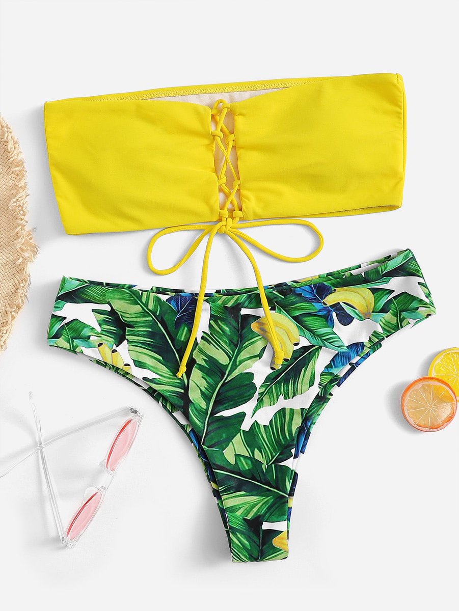 dopaminekas's tweet photo. Bandeau con cordón con set de bikini con estampado de palma al azar ¡Me ha encantado mi última compra en https://t.co/ft5Ndg3WBB! lo recomiendoMuy chulo, la parte de arriba me encanta con la cuerdecita en medio para poder ajustar. La braguita es ideal 😍 https://t.co/3fMWX8Ni8O