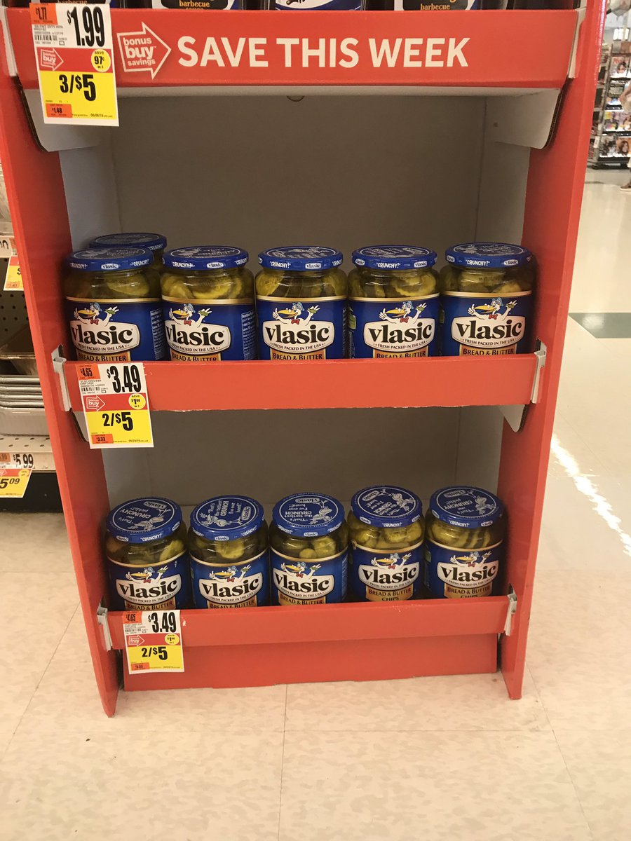m_rains3's tweet photo. A couple different #vlasic displays at @StopandShop in preparation for Memorial Day! @ConagraBrands @pinnaclefoods #acostamemorialdaychallenge @CPGMemorialDay https://t.co/Dtx8iIK0f9