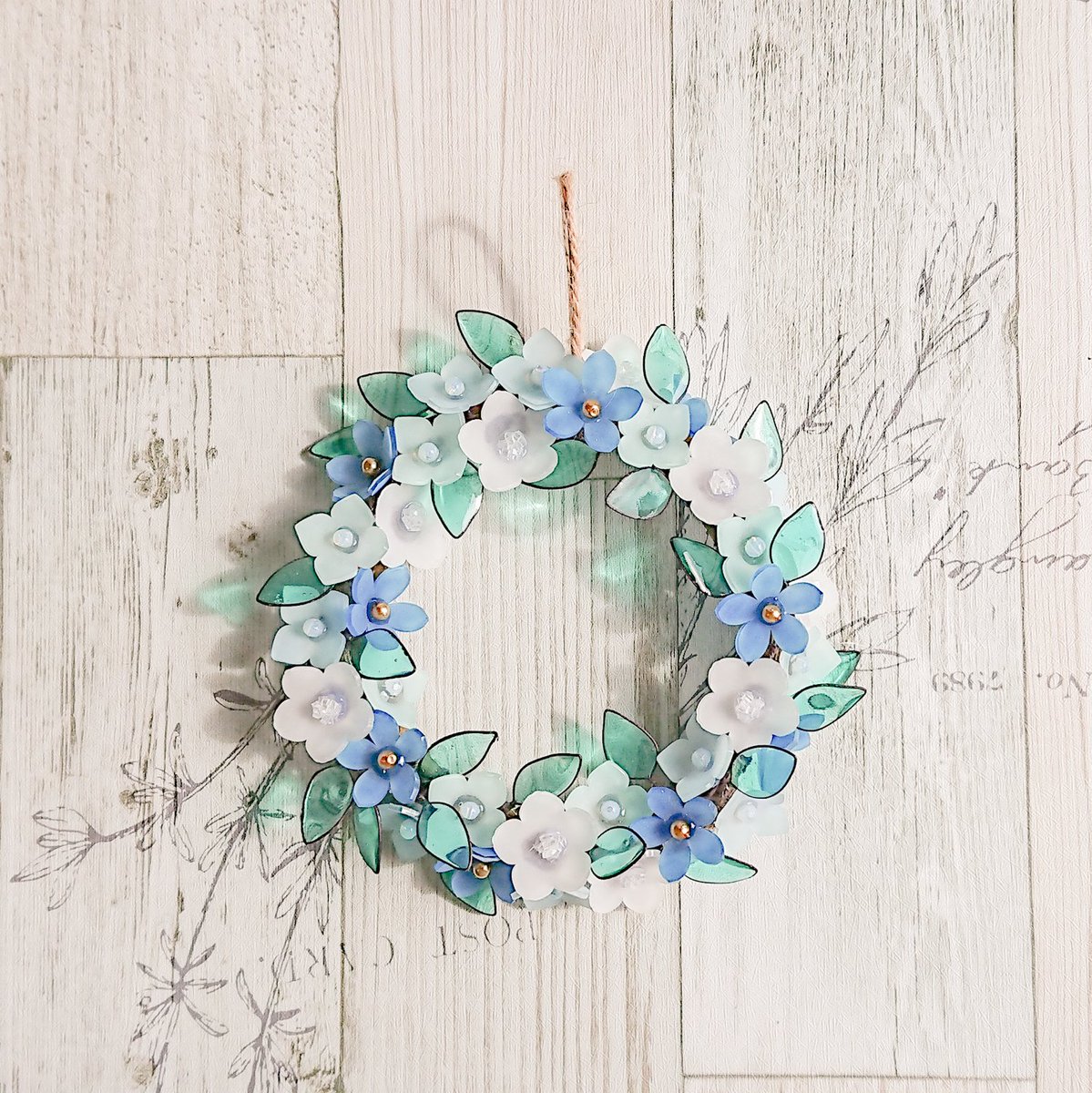 ステンドグラスリーフのミニリースを作りました！ レジン製のステンド