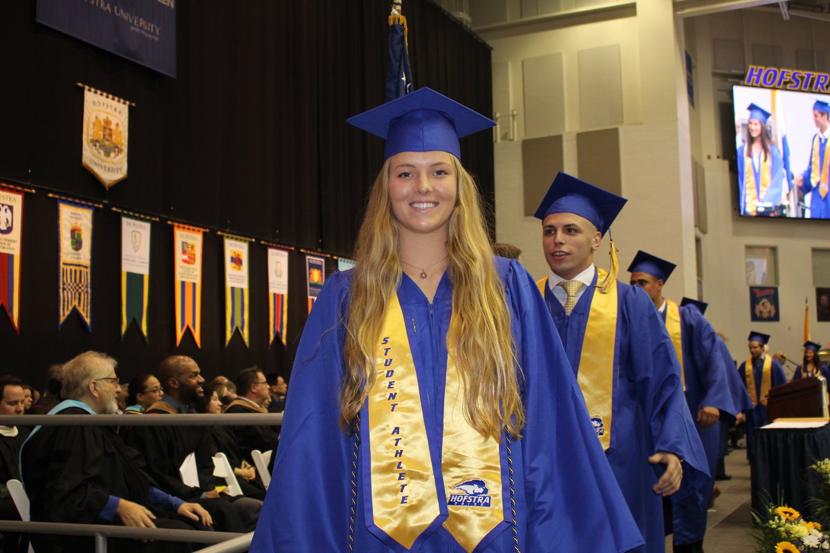HofstraWLAX's tweet photo. Way to go Sara, Annalise and Kaitlyn! #RoarWithPride #HofGrad19 #NCAAGrads https://t.co/LkjEEOm16F