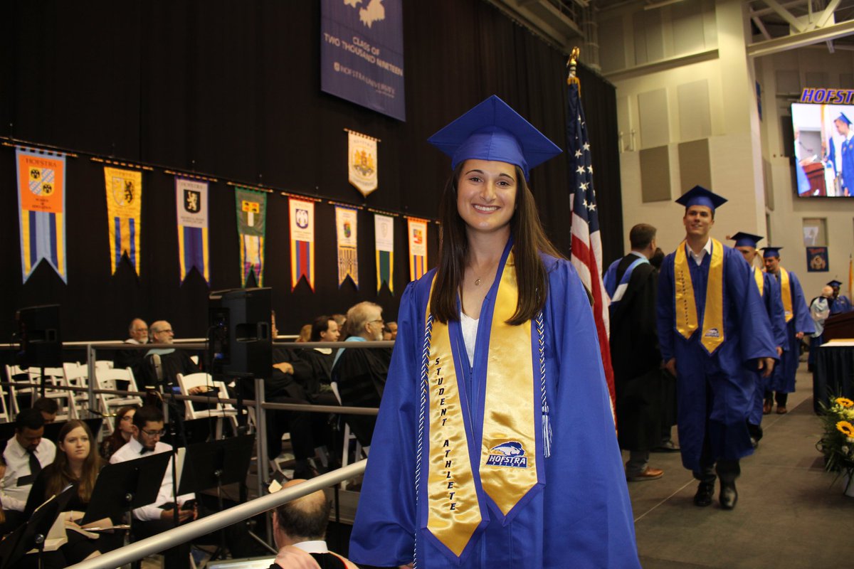 HofstraWLAX's tweet photo. Way to go Sara, Annalise and Kaitlyn! #RoarWithPride #HofGrad19 #NCAAGrads https://t.co/LkjEEOm16F