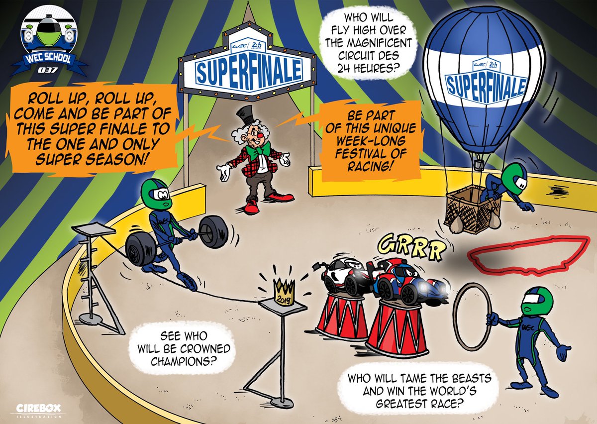 FIAWEC's tweet photo. The endurance circus is coming to Le Mans for #WEC Super Finale! Open up your eyes and get ready for a mega sportscar festival!

#LEMANS24 #SuperFinale #WECSchool https://t.co/zyOSMbigey