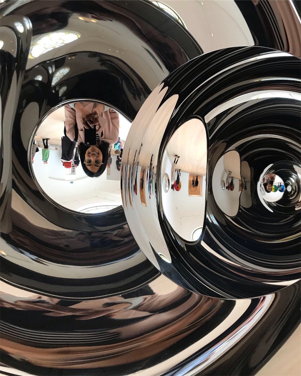 JaninderB's tweet photo. Not quite the escape to the countryside it was for Soane but the dizzying distortions of Anish Kapoor set against the painstaking restoration of @pitzhanger was well worth the long ride on the District line https://t.co/tm7H8BuZjo