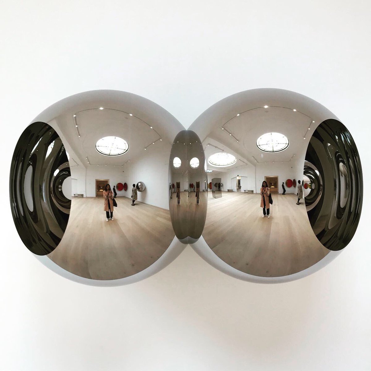 JaninderB's tweet photo. Not quite the escape to the countryside it was for Soane but the dizzying distortions of Anish Kapoor set against the painstaking restoration of @pitzhanger was well worth the long ride on the District line https://t.co/tm7H8BuZjo