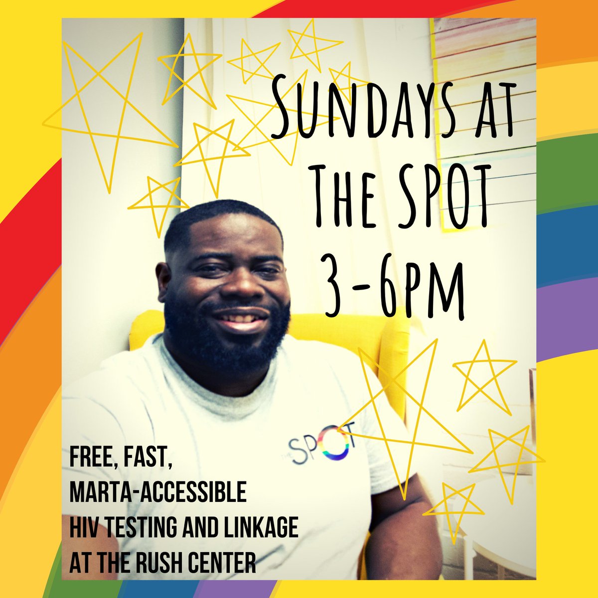 TheSPOTatRush's tweet photo. Happy BEAUTIFUL Sunday, Beautiful People! Come on by after brunch or church. We’re here until 6pm! #freehivtesting https://t.co/xxHGBDjbCA