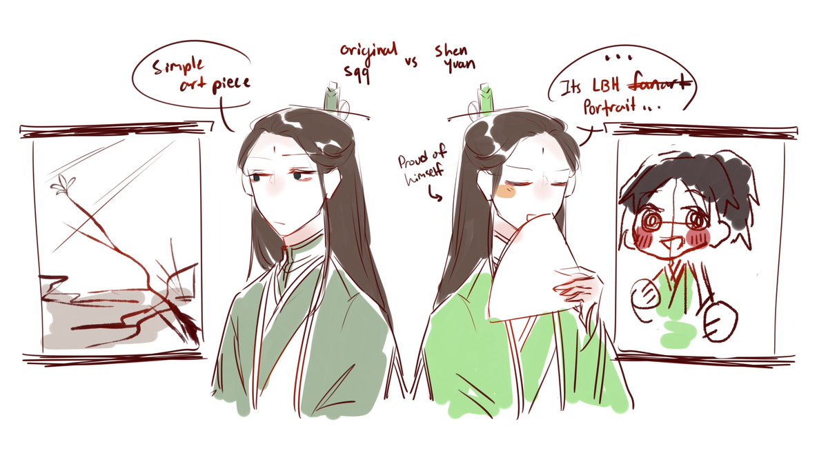 Original SQQ: Elegant chinese paintings
Shen Yuan: Anime chibi style.. LBH fanart..
#svss #ScumVillainsSelfSavingSystem