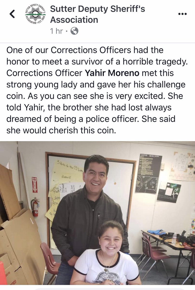 We have some of the most amazing and loving employees at our department. Prayers for this young woman’s continued healing.
<a href="/appealdemocrat/">appealdemocrat</a> <a href="/sacbee_news/">The Sacramento Bee</a> <a href="/CBSSacramento/">CBS Sacramento</a> <a href="/kcranews/">kcranews</a> <a href="/ActionNewsNow/">Action News Now</a> <a href="/FOX40/">FOX40 News</a> <a href="/KRCR7/">KRCR News Channel 7</a> @BlueWalkPoconos @Cops4Community 
#SutterCountySheriff #SutterDSA