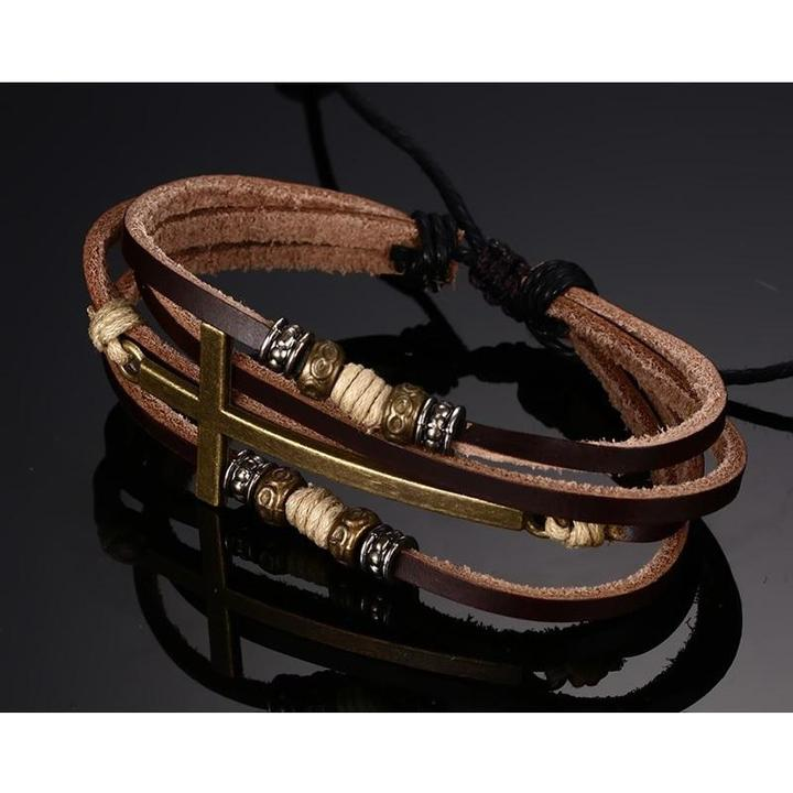 PlacePolo's tweet photo. MEN'S LEATHER CROSS BRACELET-$18.95 - Adjustable - genuine leather - for that special guy in your life! https://t.co/UI3x5g9WcU shopping for the entire home &amp; family! #men #bracelet #family #sandiego #cross #christian https://t.co/DKC0L21WmS