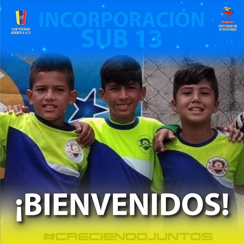 Institucional📝 La familia de #Junidense quiere darle la bienvenida a tres nuevos talentos que se incorporarán a nuestra categoría Sub-13, Pedro Mancilla, Diego Perez y Jesús Lizcano. Donde podrán crecer en su formación en el balompié Venezolano.¡Bienvenidos!💪⚽👏