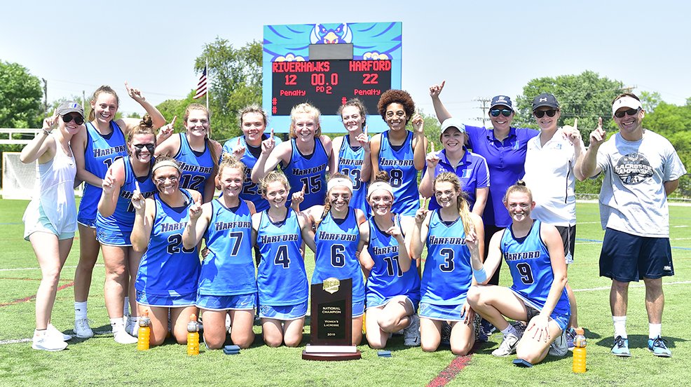 NJCAALacrosse's tweet photo. A first for the Fighting Owls! 🏆

Harford topped in-state foe Anne Arundel for the 2019 #NJCAALacrosse Women's Championship, the first title in program history!

📰https://t.co/nxr8VdA9Xx https://t.co/EbW0g89LcU
