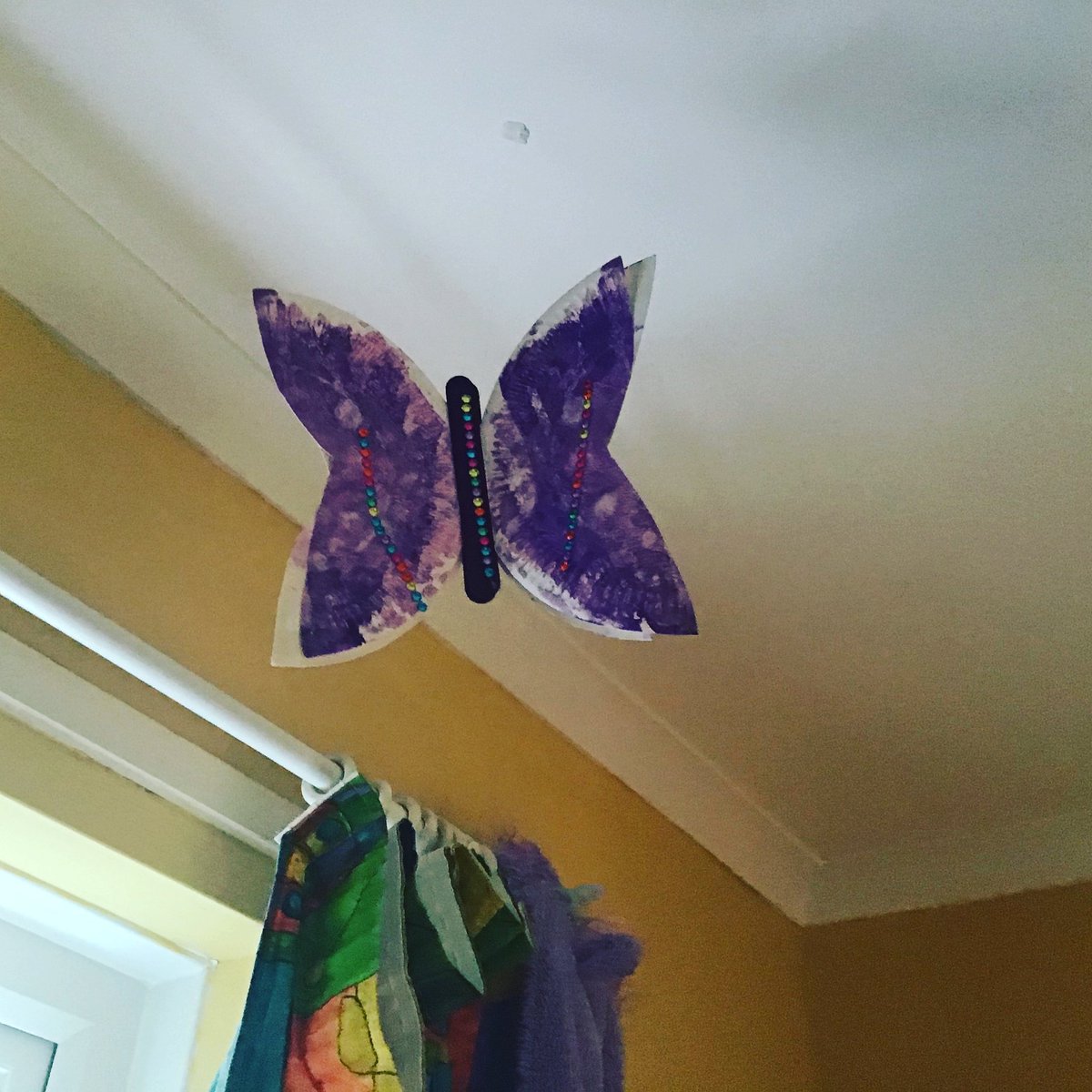 sencreations's tweet photo. Paper plate butterfly mobile completed at the studio yesterday - now in situ at the client's home. 

#autism #AutismAwareness #ADHD #specialneeds #PDA #sensoryprocessing #sensory #mentalhealth #mindfullness #developmentalart https://t.co/Gh2oP9hQj4