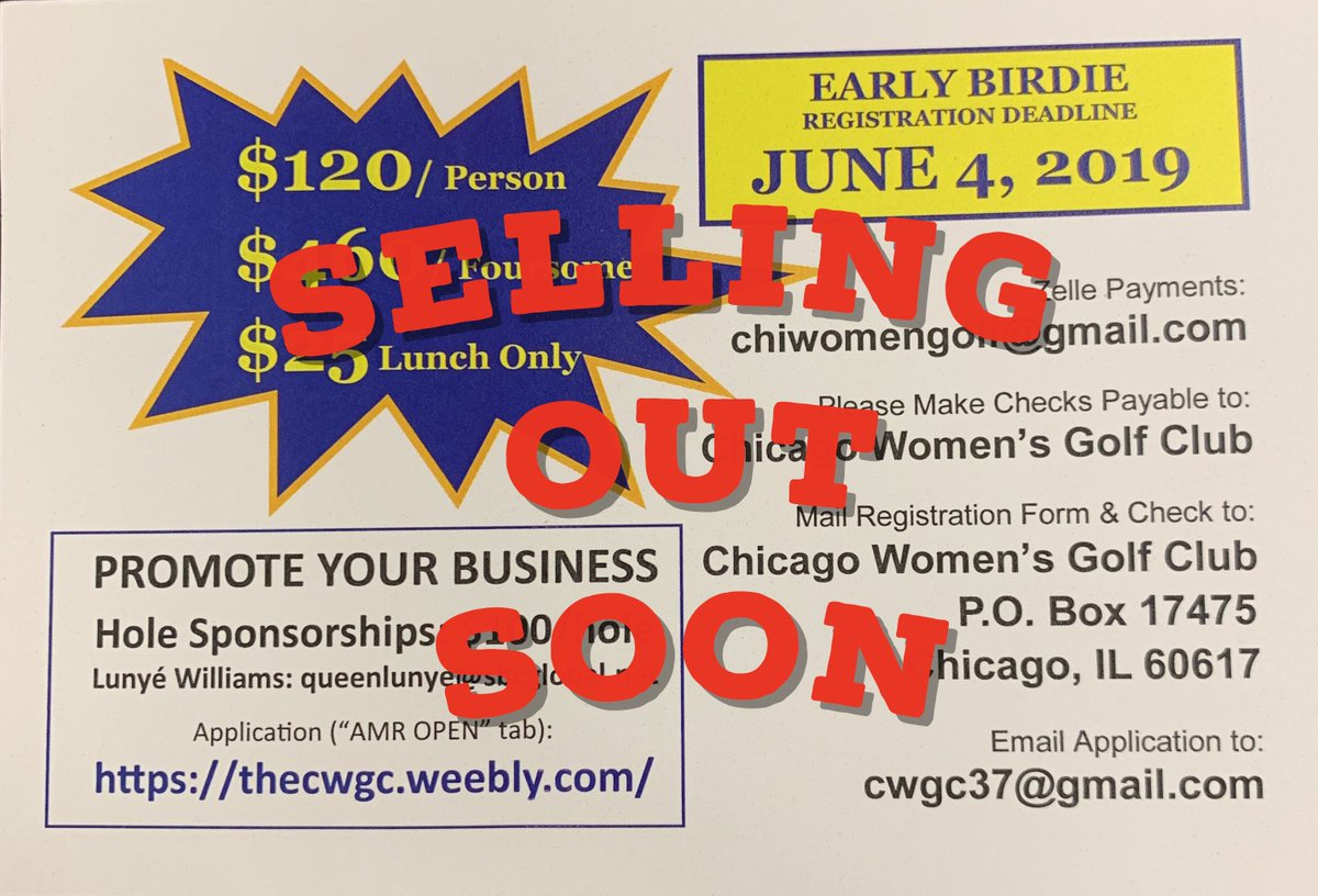 ChiWomenGolf's tweet photo. The time is winding down. Don’t wait to long because YOU might miss out the world’s best open tournament for male and female. This will be a VIP EVENT. Visit https://t.co/U1ra9SM75U for more details. #CoyoteRunGolfCourse #June22 #OpenTournament https://t.co/l7qdHi74E8