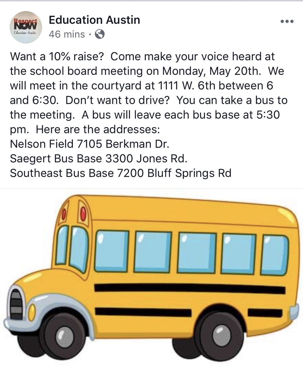 A reminder at @BouldinCreekTX about tomorrow! Join us (and wear RED) at the AISD school board meeting. 1111 W 6th St. Rally @ 6 pm! #weareworthit #RedForEd #respectnow