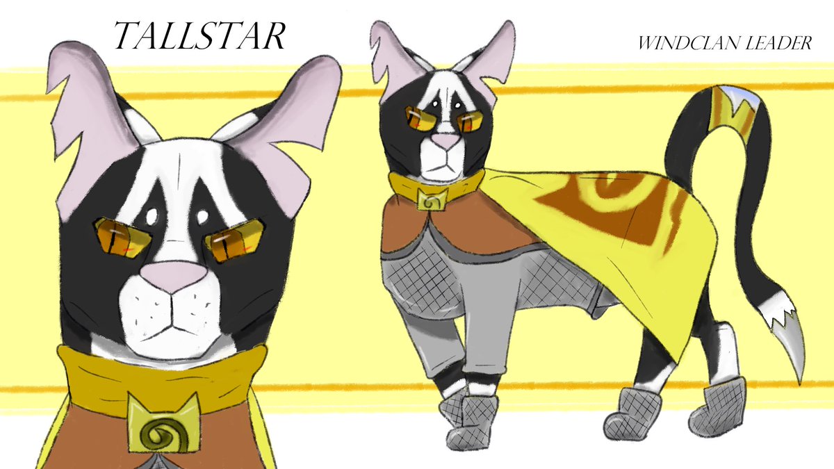 Warriors Knight AU! Tallstar the second Knight King of New WindClan Era after tunneling was banned. Unfortunately he and his Clan were exiled and in the battle before it he lost tip of his tail and now there’s blade instead of it... #warriorcats #warriors #tallstar #KnightAU