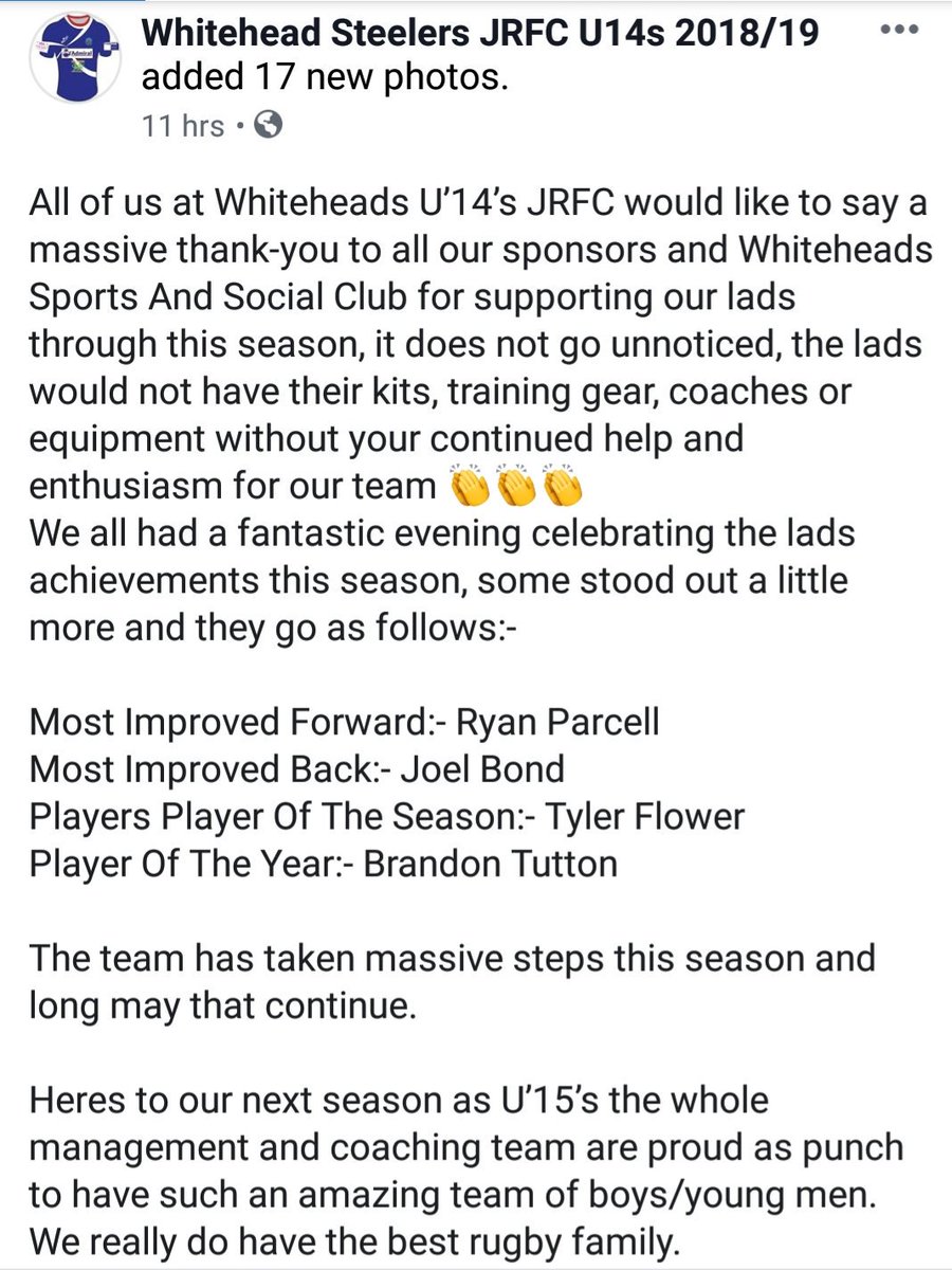 WSJRFCU15s's tweet photo. Our end of year presentation was Saturday night. Massive improvement in our players and our squad size this season. Here's looking forward to U15s next season!
#UpTheEdds #EtcEtc
@GMG_DistrictA
@Edds_Official
@Steelersjrfc
@EngineEddy https://t.co/aRXvYZbme4