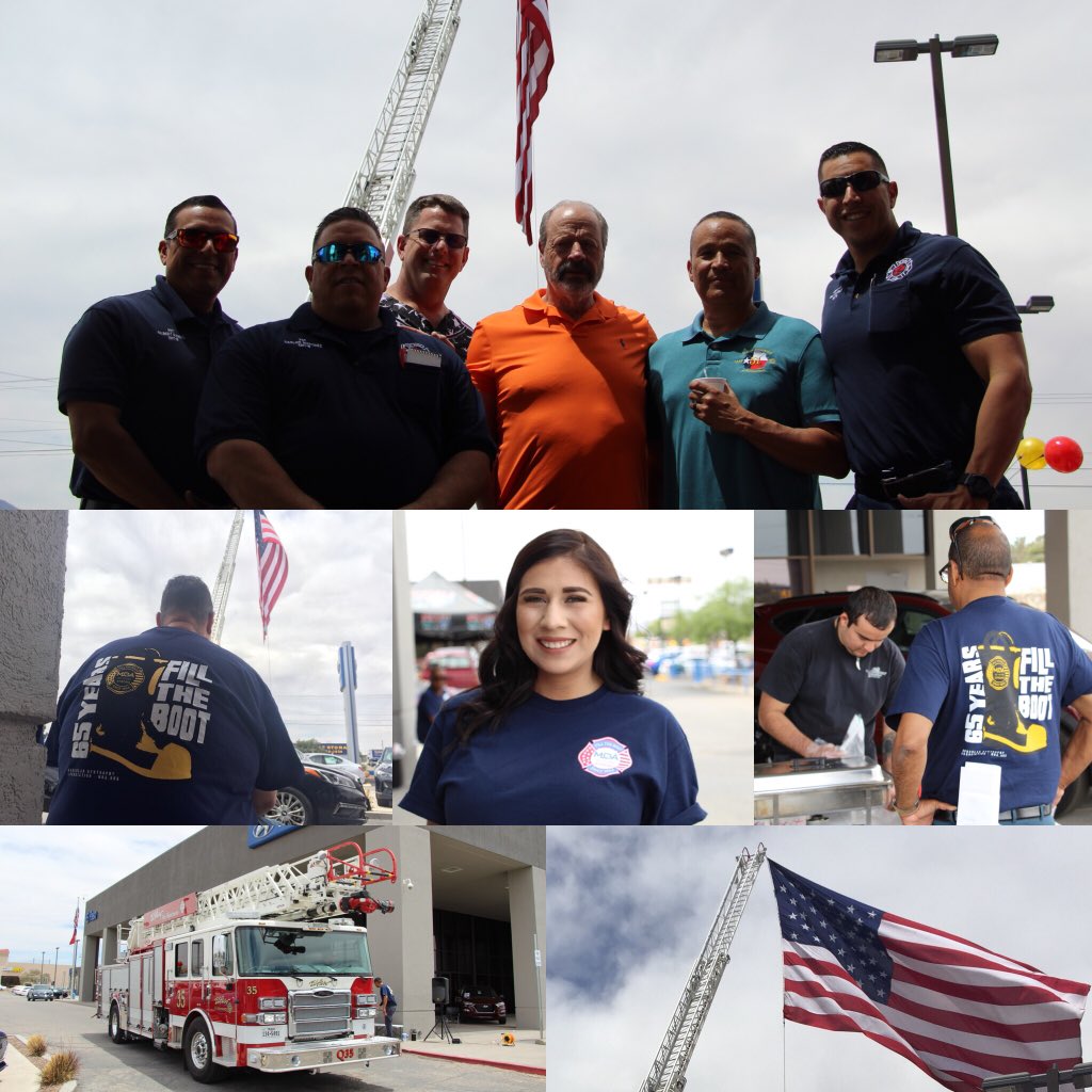 IAFF_L51's tweet image. #local51 board members and #EPFD firefighters are at
#MDA Block Party today @Hyundai of El Paso