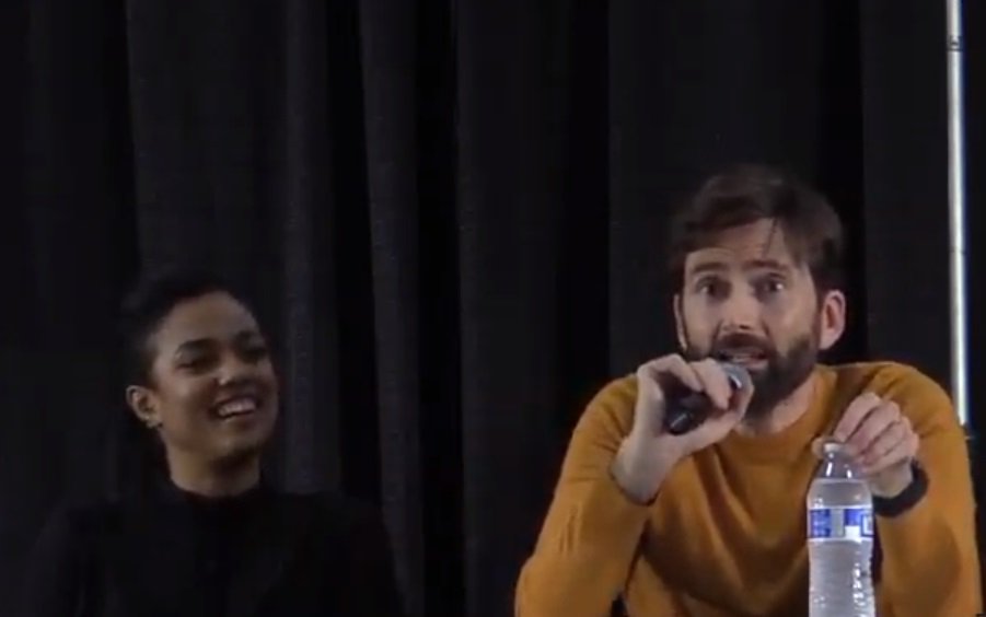 David Tennant and Freema Agyeman at Motor City Comic Con fan convention panel - Sunday 19th May 2019