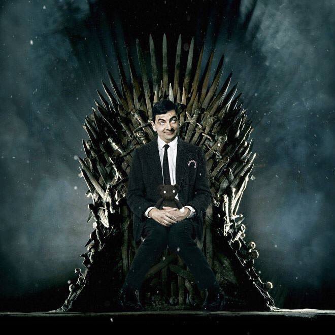 saraithejedi's tweet image. The only acceptable end to tonight's #GameOfThronesFinale 
#GoT #MrBean #KingBean #IronThrone