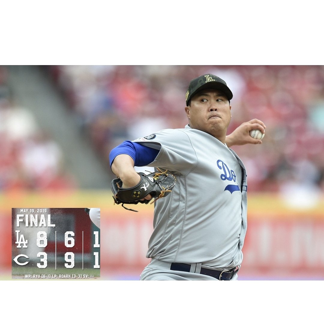 Dodgershaiku1's tweet photo. Haiku 5/19/19 #Dodgers 8, #Reds 3

Ryu runs scoreless streak
To 31 frames. #Bellibomb
Russell's dong. Happy flight

#HyunJinRyu #Ryu #CodyBellinger #RussellMartin #scorelessinnings #Baseballhaiku #Dodgershaiku #sundaysgame #mlb #Baseball  #greatamericanballpark #Cincinnati https://t.co/vCgs3zOeoD
