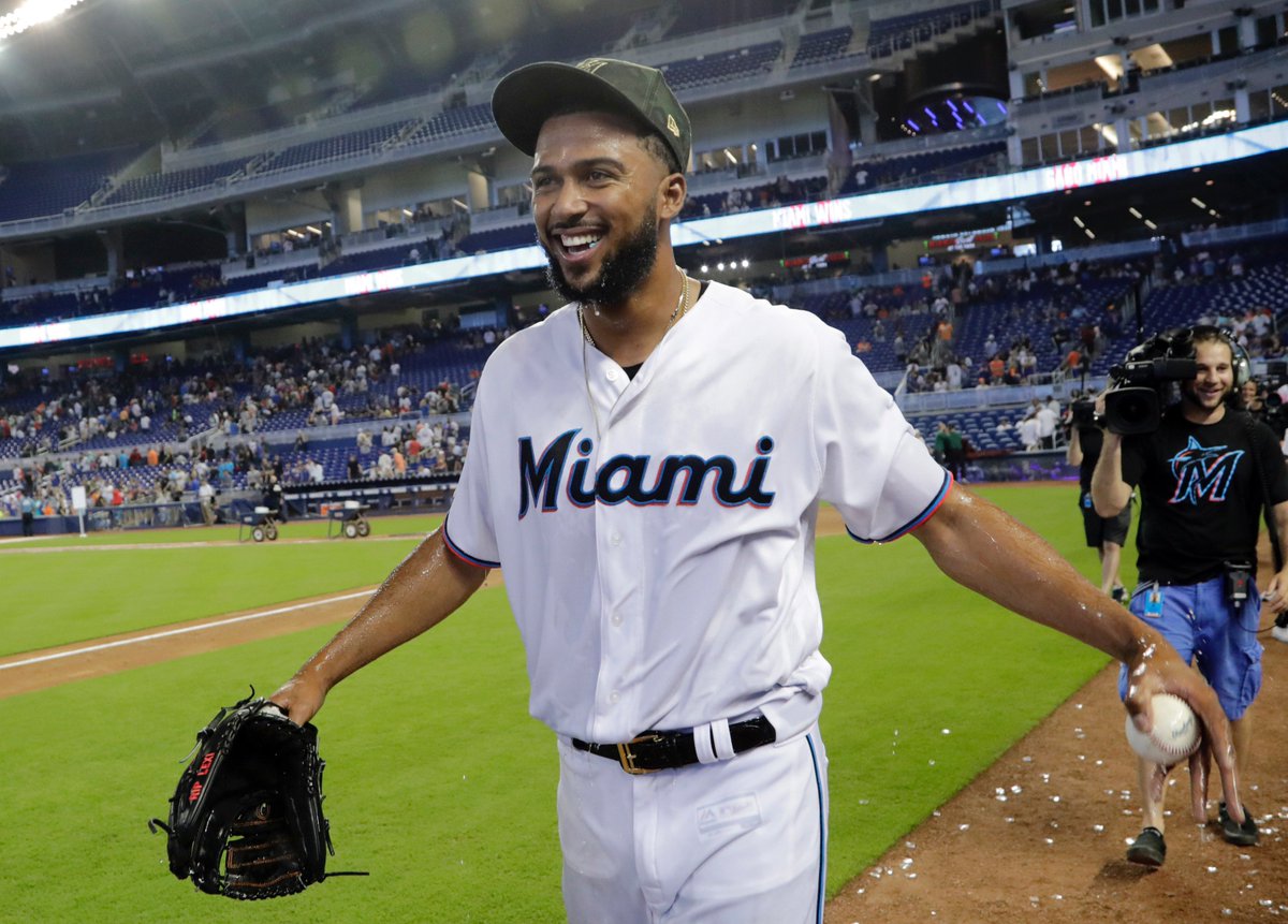 Marlins's tweet image. Sandy, 
sweep, 
gone.
