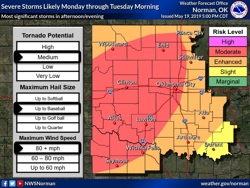 NWS Norman on Twitter "(1/3) ***Please watch the weather situation closely Monday through