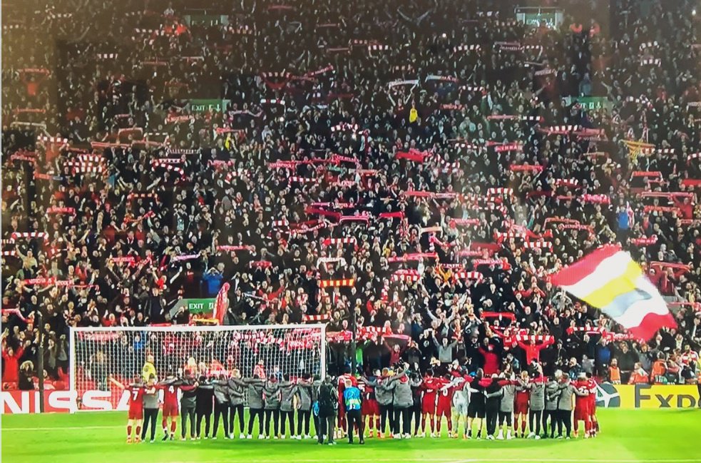 #Liverpool's 12th man! You can hear them sing #YNWA when you look at this picture #Goosebumps #ChampionsLeague #whatagame of #UCL #football