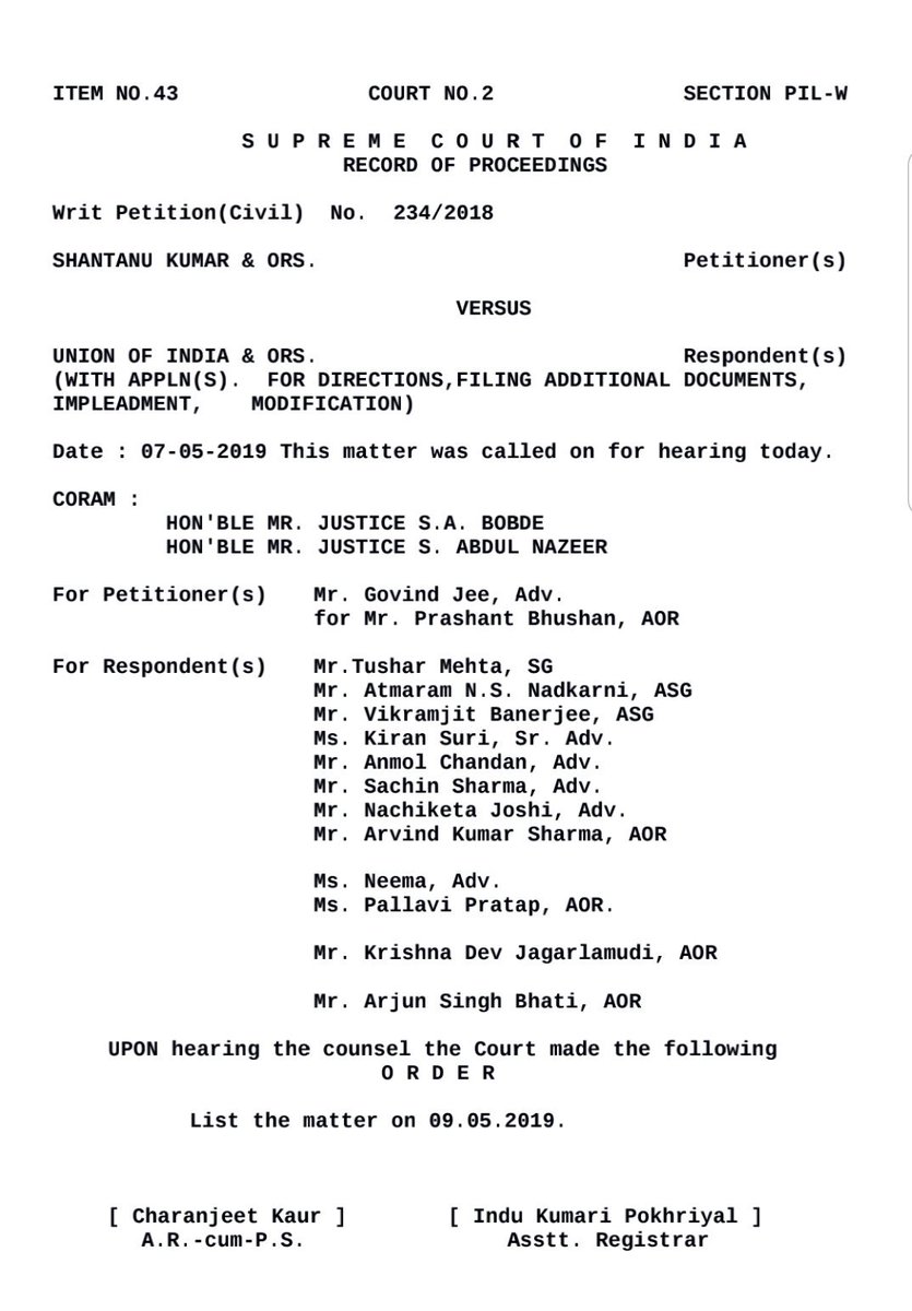 utkarsh_aanand's tweet photo. Tomorrow never comes !!! On Tuesday, Justice SA Bobde adjourned 2017 #SSC exam case to "tomorrow", ie today.
But the court order issued later shows the next date of hearing as May 9 --another "tomorrow". Almost 2 years & future of thousands of youths continue hanging in balance. https://t.co/Af965pm24a