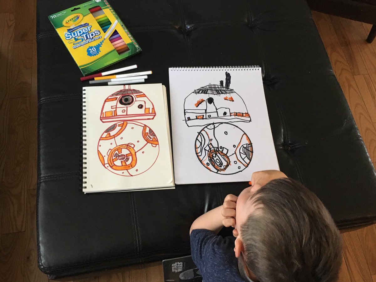 ColinRankinEDU's tweet photo. 37 year old vs 5 year old BB-8. Anything is possible when you draw with @ArtforKidsHub! @sarahrankin_  #hanshootsfirst https://t.co/Sv0X5dSgaJ