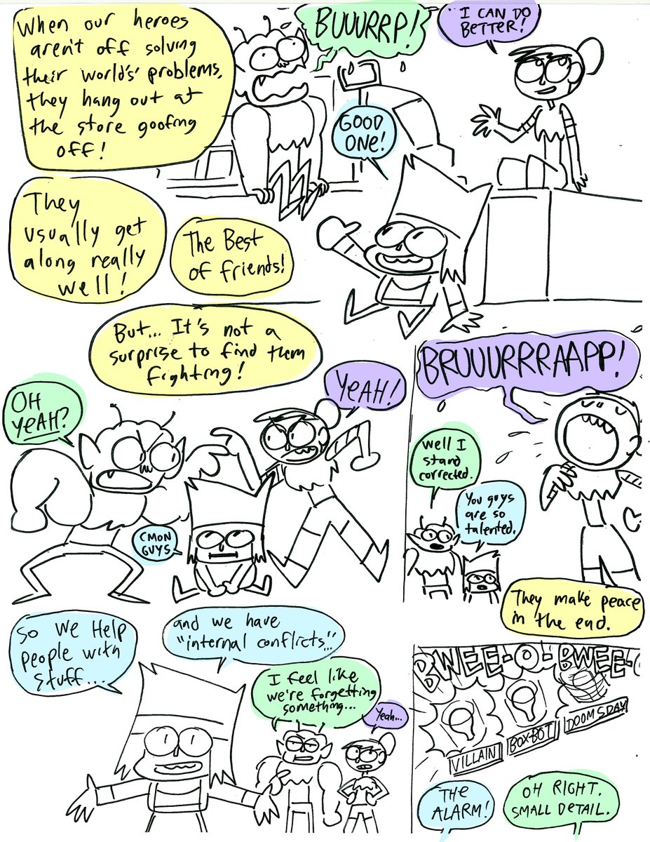 Early Dendy was kinda elf-like. We knew we wanted her to be non-human but she became a kappa in drawings like a month or two after this(i'll share that drawing at the end of this thread). Also Mr. Gar didn't have a first name before this packet.