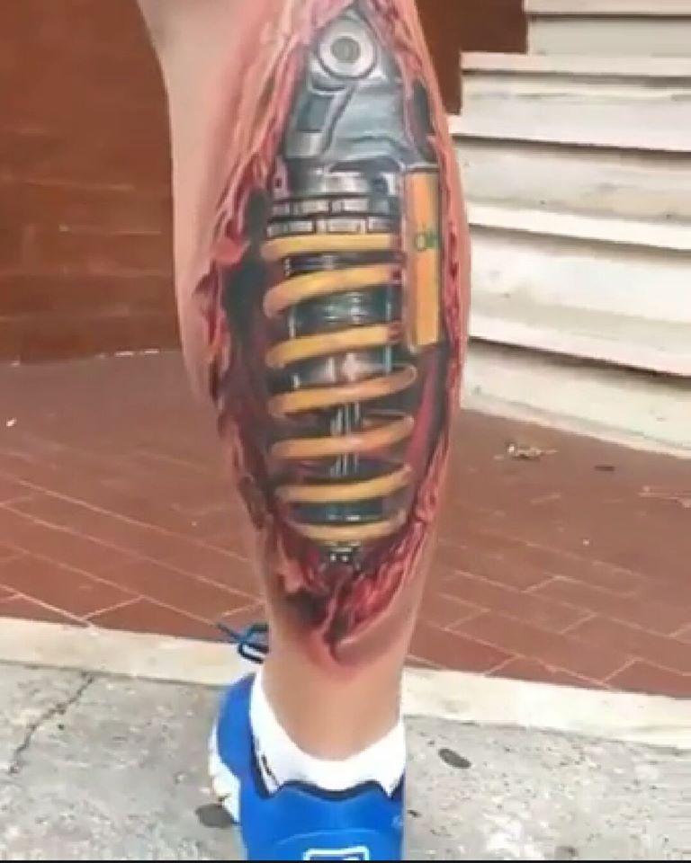 Biomech Tattoo Knee Replacement by Joe Riley TattooNOW