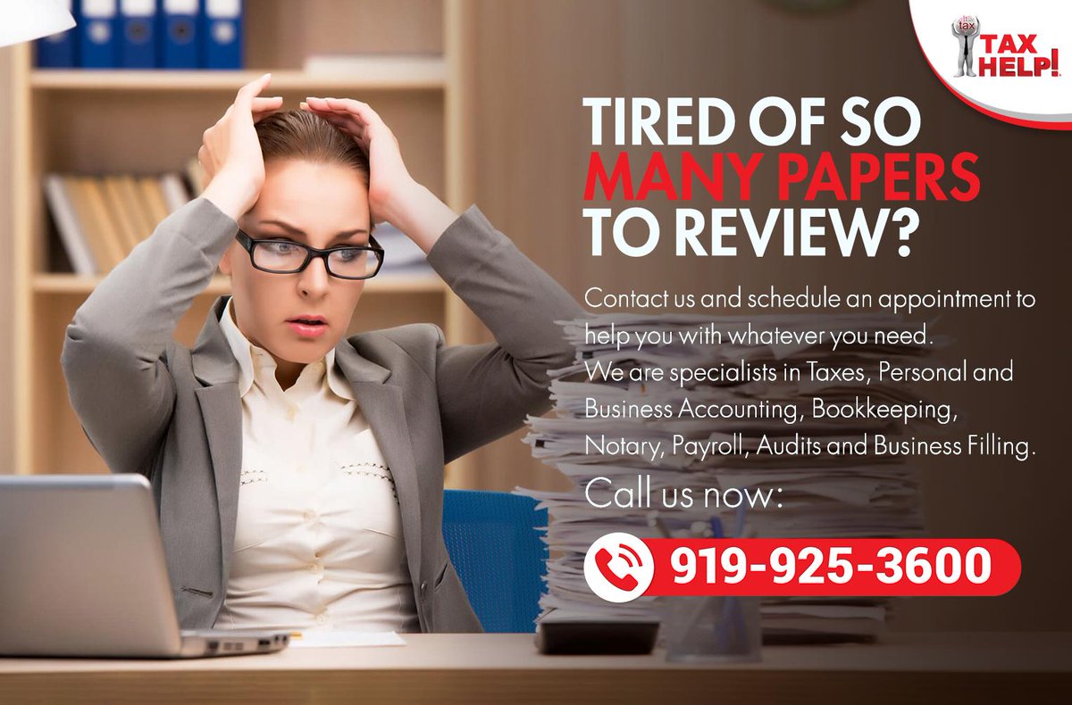TaxHelpsUs's tweet photo. TAXHELP
💸💰📚📝🔎
Let our experts help you with your Taxes - Accounting - Notary - Payroll - Business Filling - Audits.
☎️Call us now: 919-925-3600
#TaxHelp #Taxes #PersonalAccounting #BookKeeping #BusinessAccounting #Notary #Payroll #BusinessFilling #Audits #WeAreTheExperts https://t.co/OnRMgXwGGx