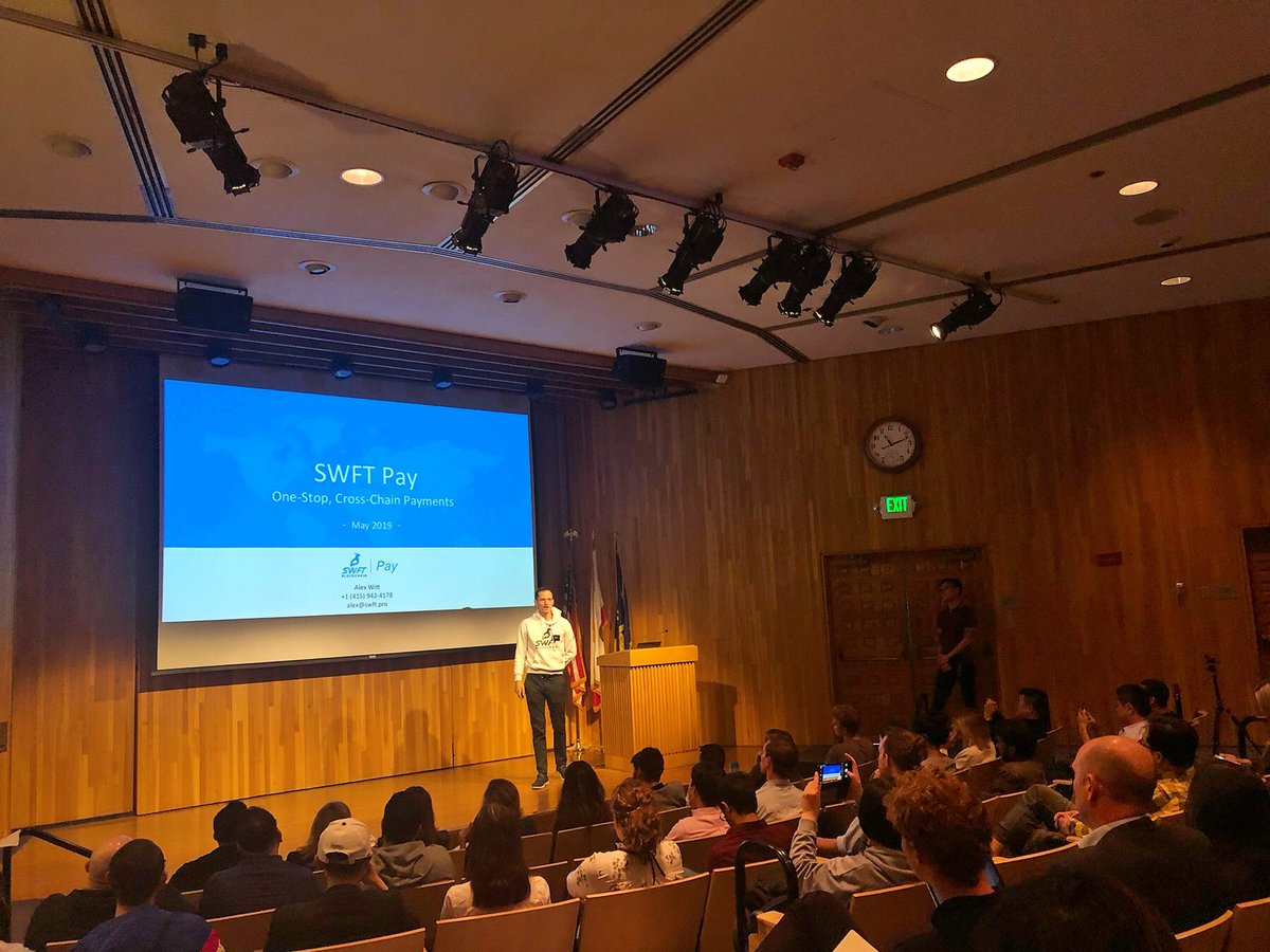 SwftCoin's tweet photo. Check out the highlights of today’s #DemoDay at #BerkeleyBlockchainXcelerator, which included a pitch from our CFO @AlexLWitt! 

#SWFTPay is now an official #BerkeleyBlockchainXcelerator alum! 

Thank you to everyone @ @SutardjaCenter @BerkeleyHaas @CalBlockchain! 

#GoBears 🐻 https://t.co/eXx0IGeY4k