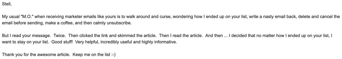 's tweet image. Write emails so good people can't hate them (even if they want to) :)