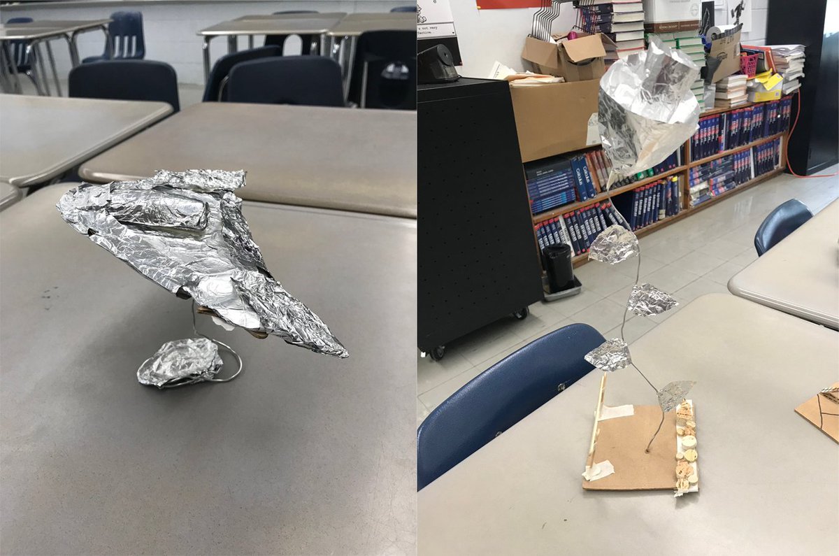 What kind of sculpture can you create only using random mixed materials? Art 6 (Q3) students getting very CREATIVE working on their Mixed Media Sculpture Challenges! <a href="/CresskillMSHS/">Cresskill MS/HS</a>