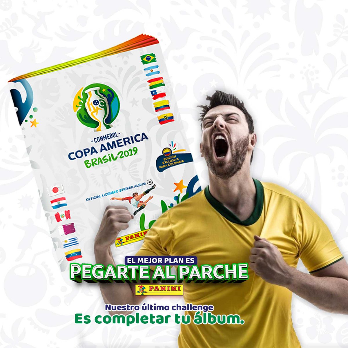 PaniniCol's tweet photo. Se acerca la #CopaAmérica y no puedes ser el único de tu parche sin el álbum lleno.
Pégate a este #ChallengePanini y completa toda tu colección.
Repasa los puntos de venta en: https://t.co/LAZ2Z05IOC https://t.co/JPaEKEeFLd