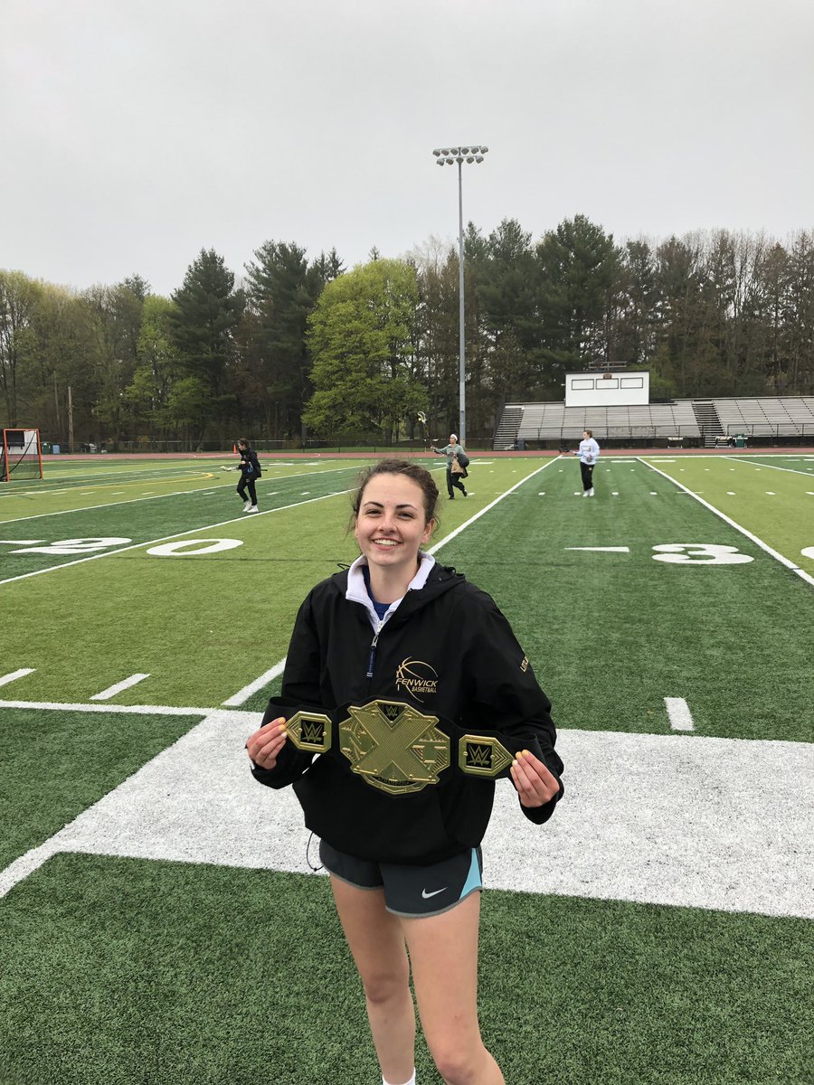 Some our hard working ladies. Cailyn Wesley went over the 100 point total for her career this week. Players of the week Caitlin MAC and Paige with the Championship belt! #ChampionshipMindset  <a href="/We_Are_Fenwick/">Fenwick Crusaders</a>