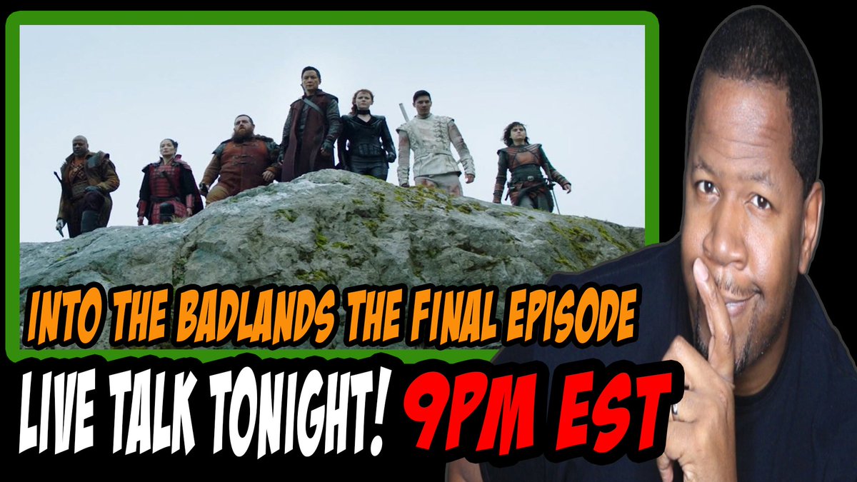 aljohnseward's tweet photo. Going live to talk about the final episode of ITB and this amazing show! If you are a fan of this groundbreaking show join us here https://t.co/an0sgcmQoN at 9PM est! #IntoTheBadlands #ColormeBadlands #savethebadlands https://t.co/88E8Heh3Ad