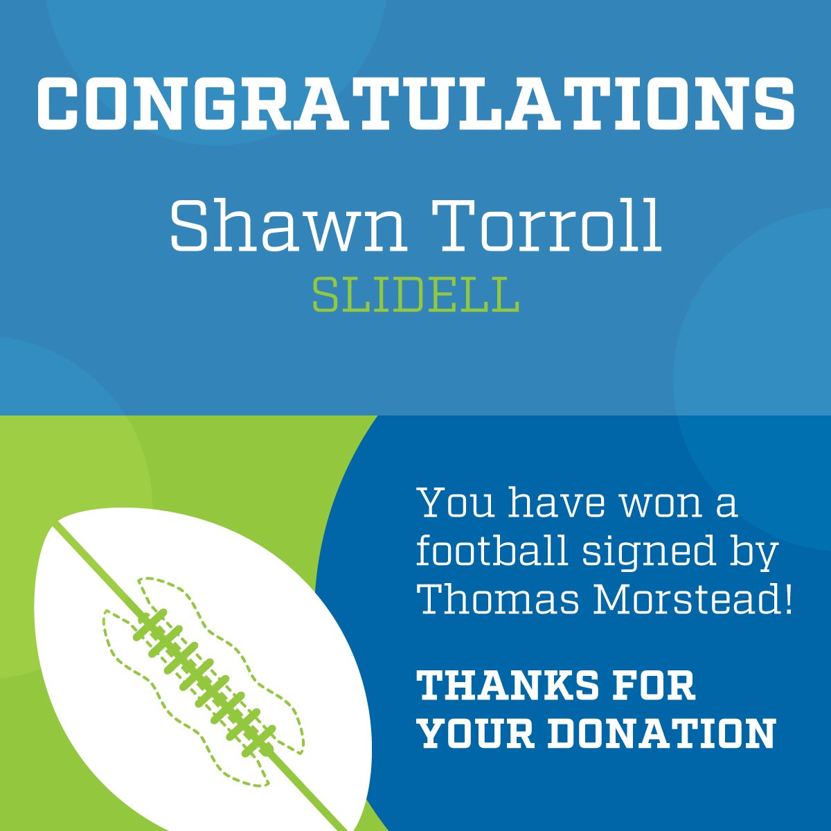 Shawn Torroll! You rule. We've got a signed football for you.