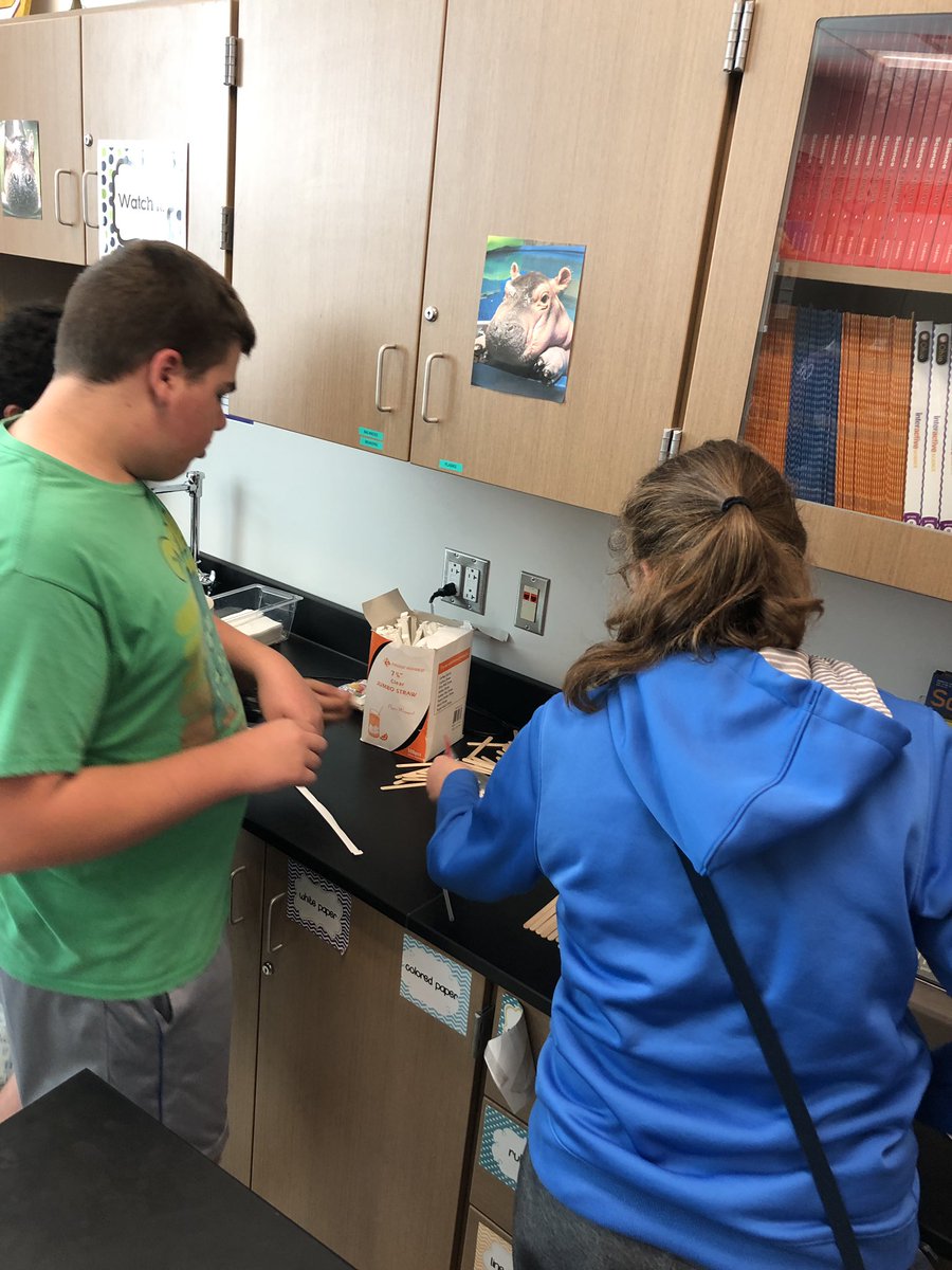 Elements of Science students are hard at work on their bridge STEM activity.