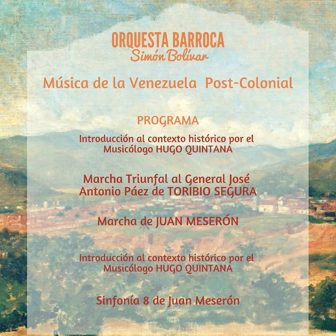 ¡Nueva Función!
●MÚSICA DE LA VENEZUELA POST-COLONIAL●

Interpretaremos obras de #JuanMeserón y #ToribioSegura. Junto a el Musicólogo  #HugoQuintana quien nos dará luces sobre este periodo musical venezolano.

#Viernes #10Mayo|12:30PM| Auditorio de la <a href="/FHyE_UCV/">Humanidades UCV</a> de la @UCV_E