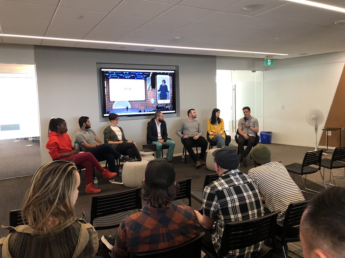 Patrick_ORourke's tweet photo. I talked about Google I/O from a consumer perspective on @GDGToronto’s recent panel. I also pretended to understand what all the super smart developers were talking about ✌️.  #io29 https://t.co/h1Op8kSdvm